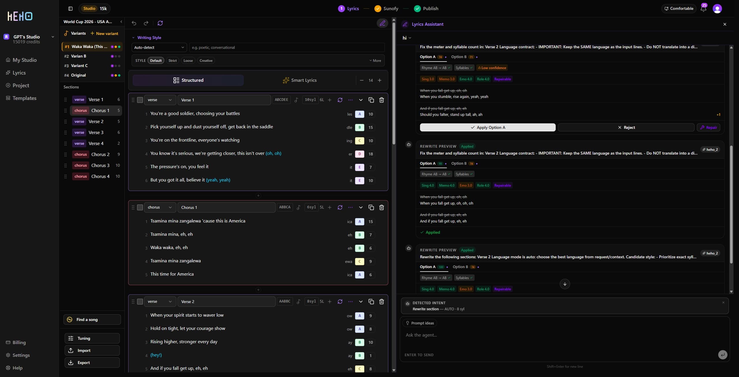 Screenshot of the AI proposal review workflow
